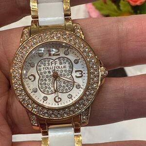 Authentic and Luxurious Gold and White Women's Watch